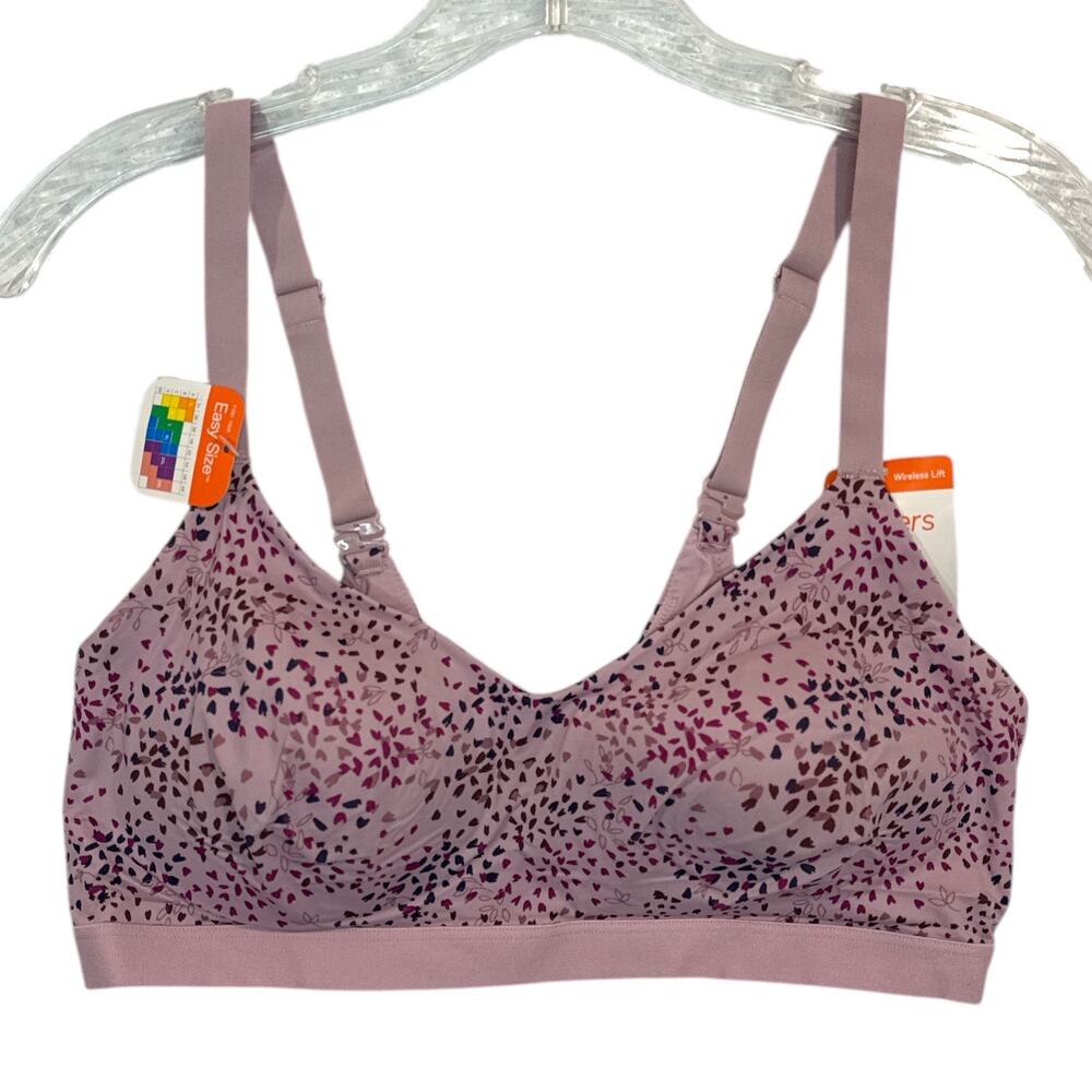Warner’s Cloud 9 Wireless Lift Bra Floral Print Women’s Size Large NEW